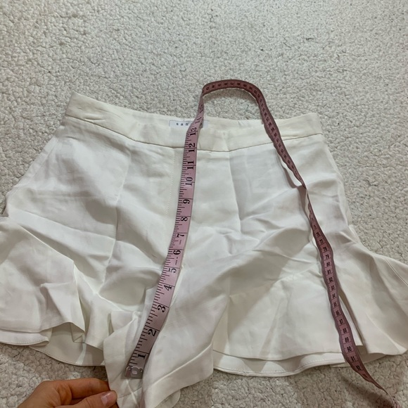 Sandro Paris white ruffled high rise shorts 40 - Picture 5 of 7